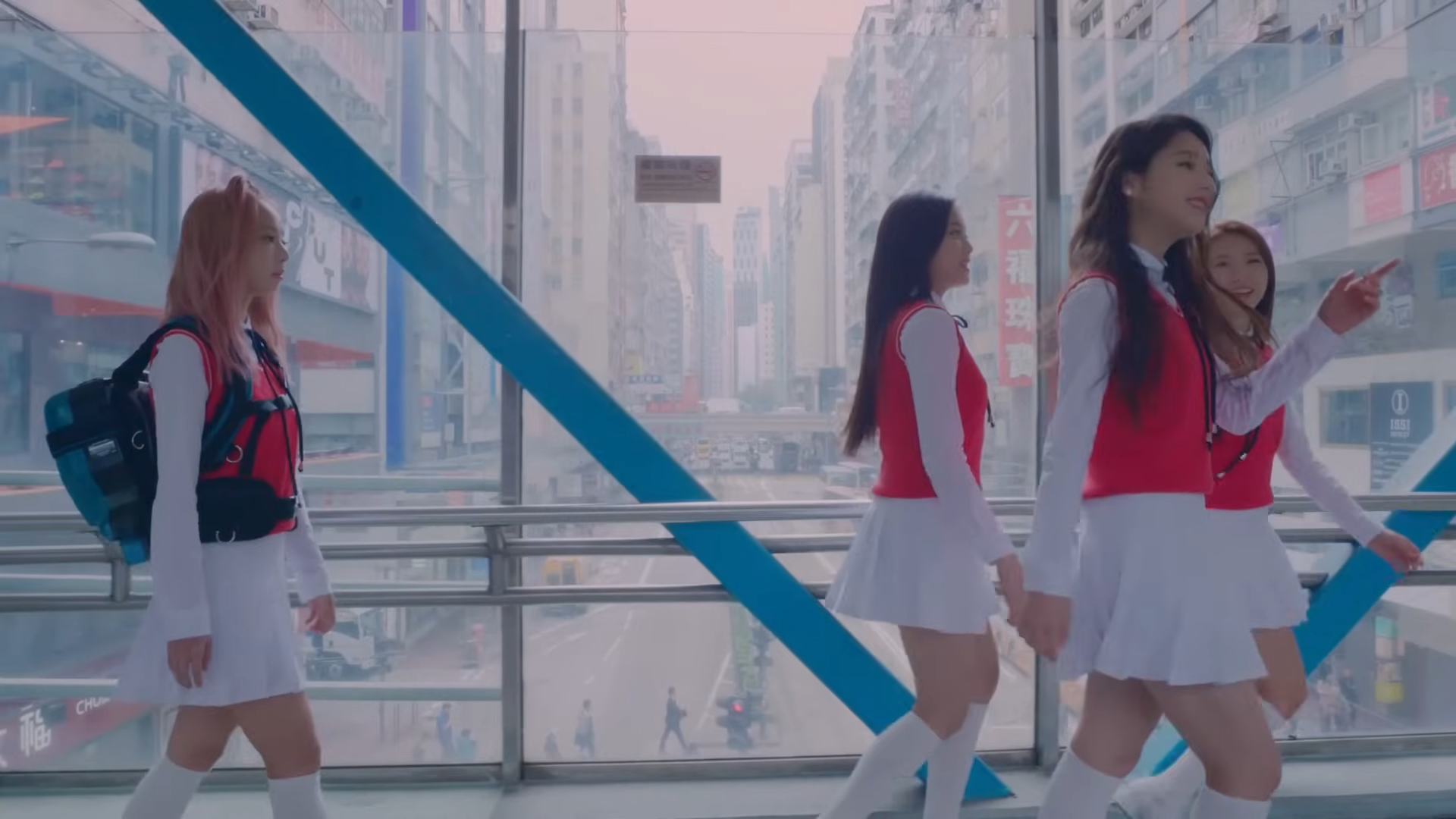 Loona One Third walking, with Vivi further behind.